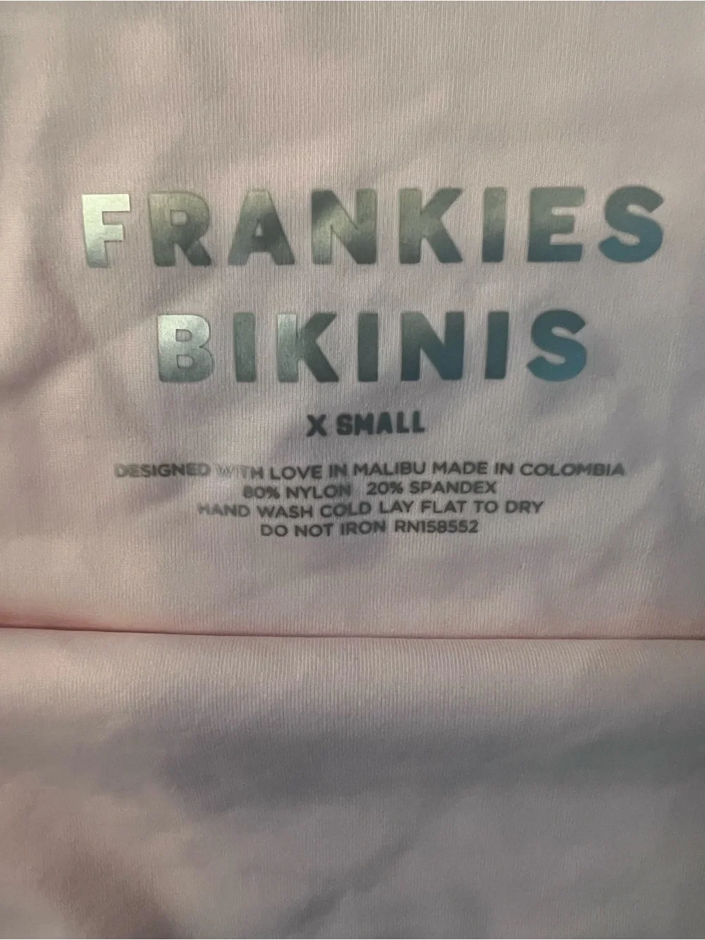 Frankie's Bikinis Pastel Pink Bandeau Swim Top Size XS